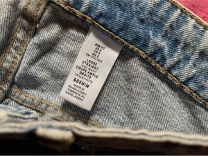 Distressed Straight Fit Blue Jeans