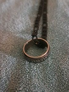 Stainless Black Chain With Ring