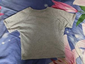 grey melange crop top