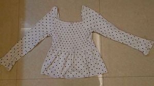 Polka Dot Smocked Blouse
