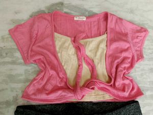 combo of jeggi+crop top+  jacket