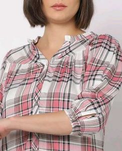 Plaid Print Top