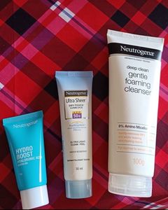 Neutrogena Combo Cleanser, moisturiser, sunscreen