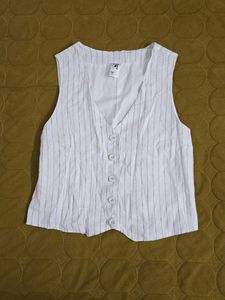 Striped Buttoned waist coat size M