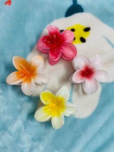 Flower Hair Claw Big Size Combo Of 4 🌸
