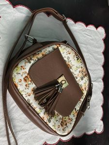 Floral Brown Sling Bag