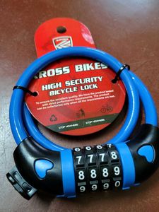 Blue Combination Bike Lock