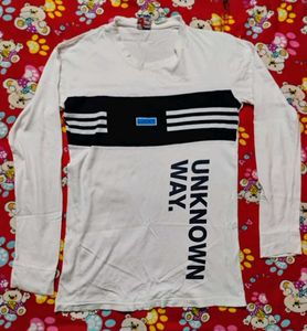 Full Sleeve White T-Shirt For Men Casual 🤍