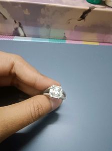 Elegant Silver Tone Ring with Cubic Zirconia