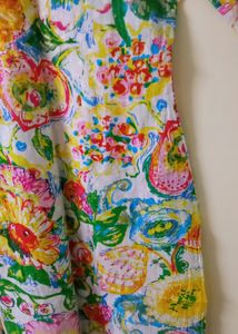 Multi Colour Floral Cotton Kurta