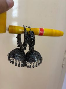 Black Jhumka Earrings