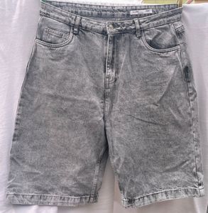 Acid-Wash Denim Shorts
