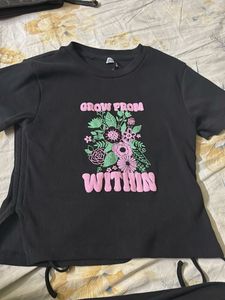 Zudio Black Floral Printed Top – “Grow From Within