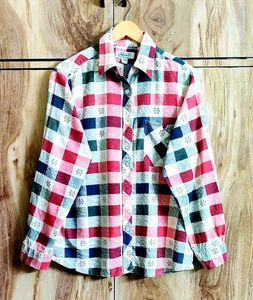 Chek Design Cotton Shirt Size-42