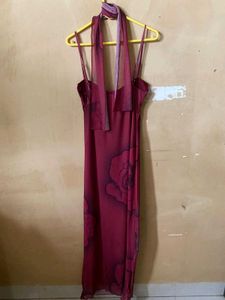 Maroon Floral Bodycon Dress