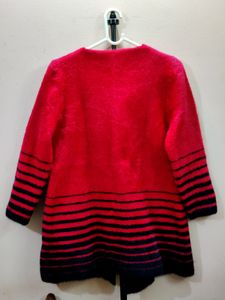 premium imported red and black striped knit cardig