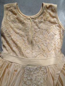 Pretty Golden Gown For Festival Wedding