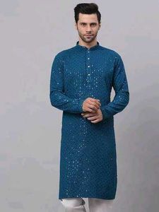 Teal Embellished Kurta Set