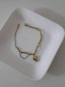 Heart Charm link chain Bracelet