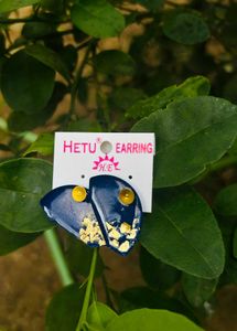 Black And Blue Set Of 2 Resin Earrings New
