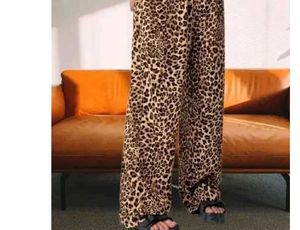 Leopard Print Wide Leg Pants