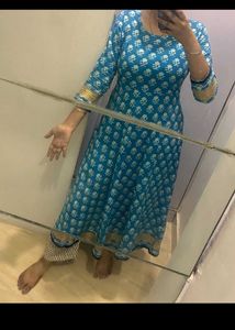 Elegant Blue Printed Kurta set