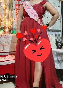 Belle Could Shoulder Lace Long Dress With Slit