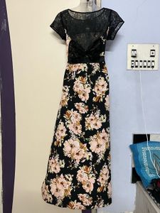 Pintrest Floral Print Maxi Dress