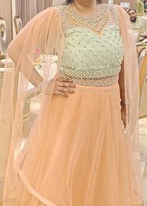 Crop Top With Frill Skirt And Long Sleeves