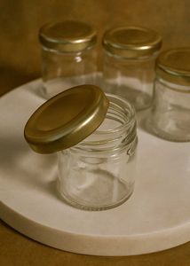Small Glass Jars with Gold Lids (Set of 6)