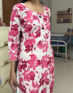 Floral Print Cotton Kurti