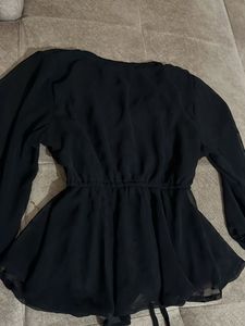 Elegant Black Peplum Blouse