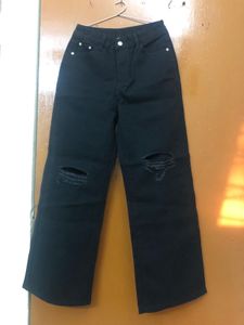 High Waisted Ripped Wide Leg Jeans