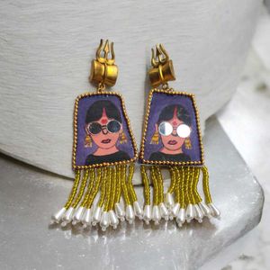 Mirror Work Fabric Earrings