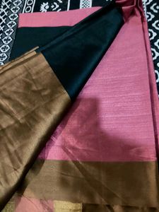 Elegant Pink & Black Saree
