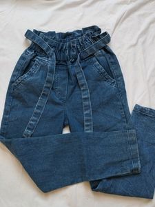 Blue Casual Pant For Woman