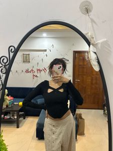 ONLY Black Ribbed Top