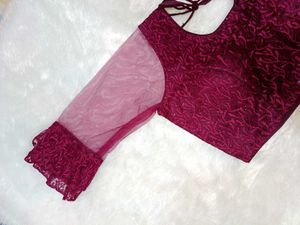 Wine Embellished Blouse