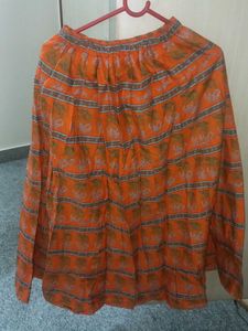 Orange Ethnic Skirt