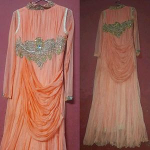 Elegant Peach Embellished Gown