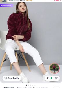Maroon Faux Fur Jacket
