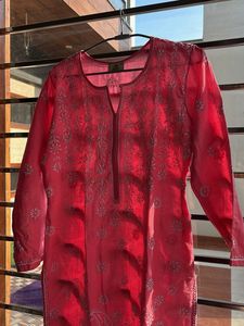 Pink Embroidered Kurti