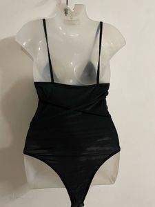 Black Deep Neck Bodysuit