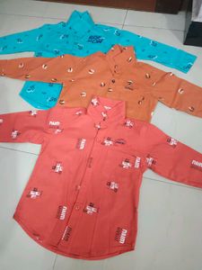 Colorful Graphic Print Long Sleeve Shirts - Set of
