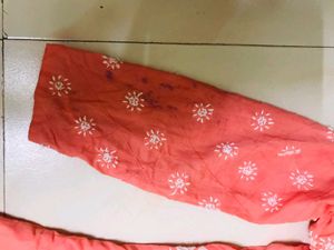Peach Chikankari Kurti