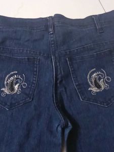 Embroidered Denim Shorts