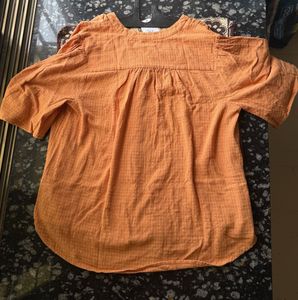 Sunset Breeze – Oversized Cotton Shirt ☀️🧡