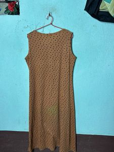Casual Brown Sleeveless Dress