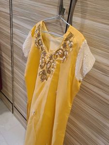Silk kurta with handwork