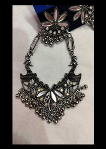 Silver Peacock Style Earring